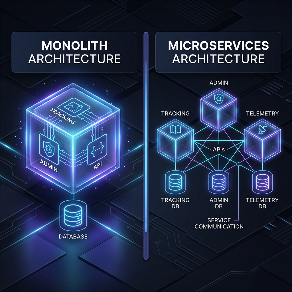 Ilustrasi Monolith vs Microservices
